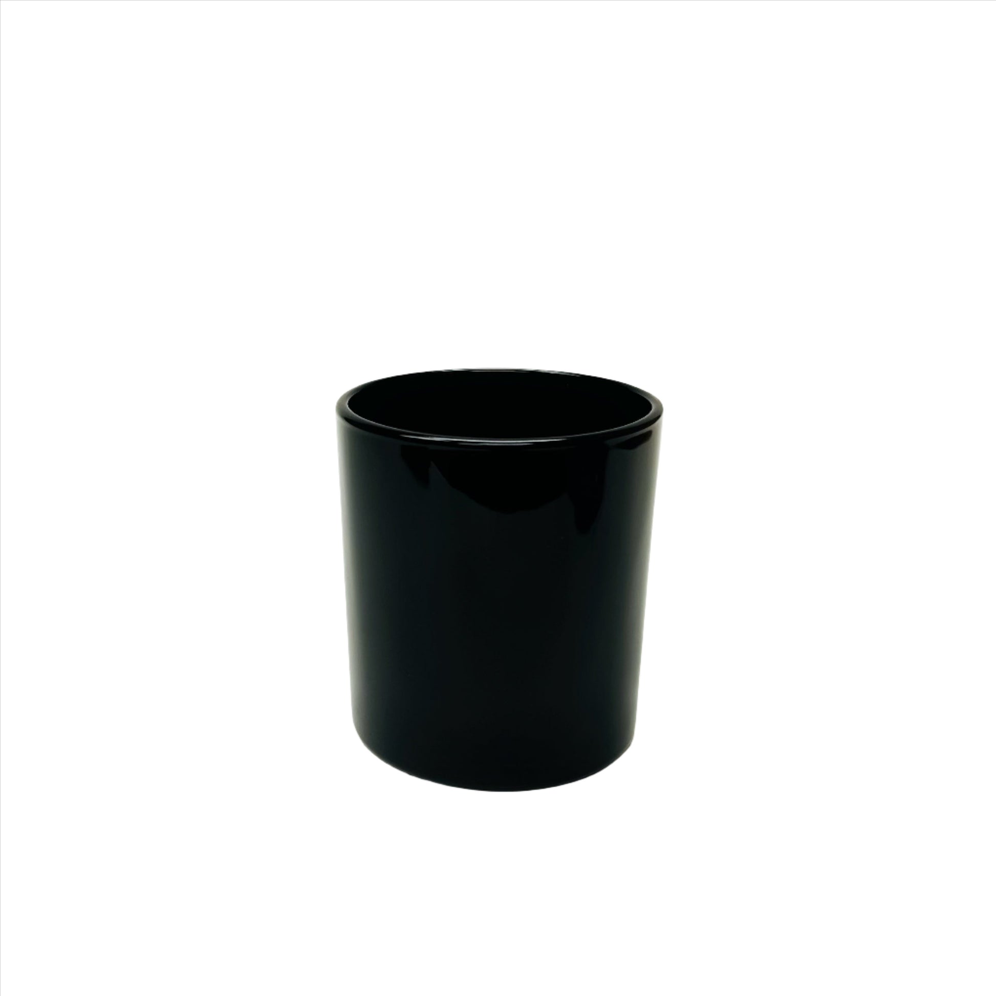 black glass tumbler