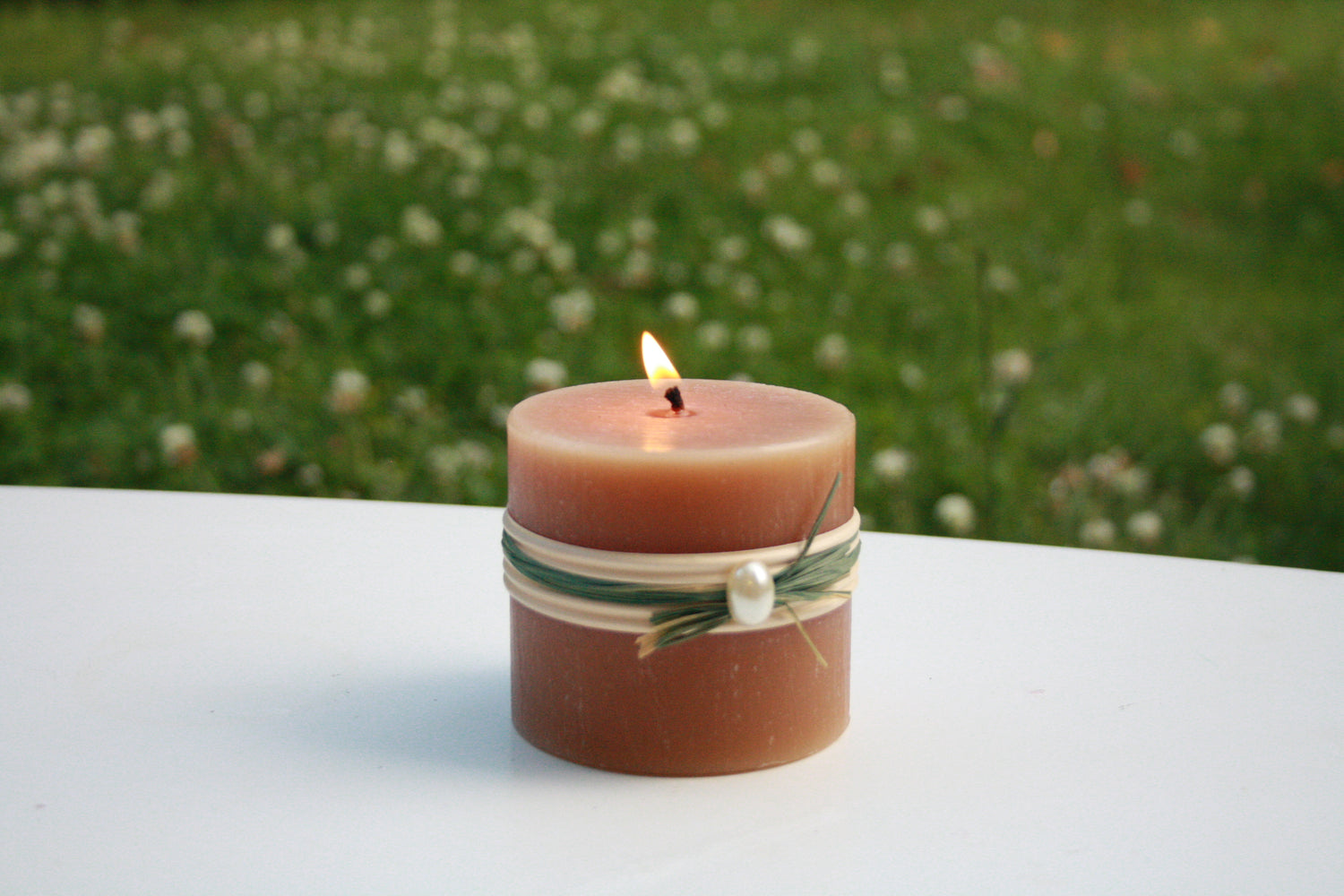 candle with decor