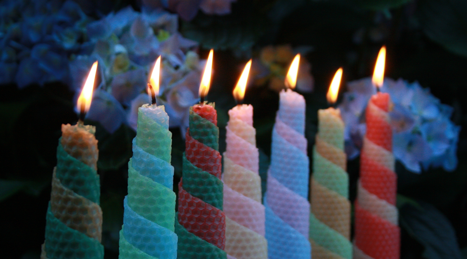 rolled beeswax candles