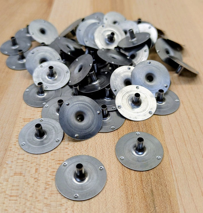 Wick Tabs (Wick Clips) 20mm dia x 2.5mm hole x 6mm neck