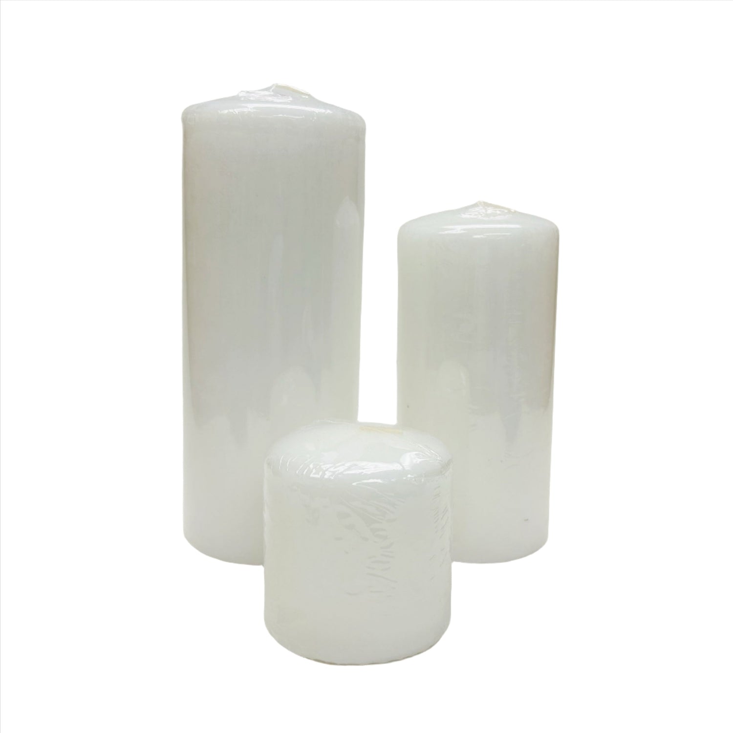 white pillar candles