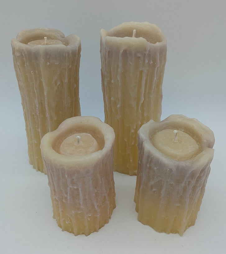 Aged "Drip" look Double Wick Candle