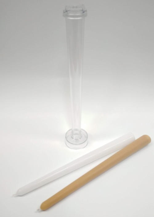Tall Taper Candle Mold , Clear Plastic Tapered Candlesticks Candle